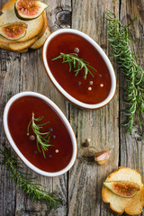 chicken liver pate with red wine jelly