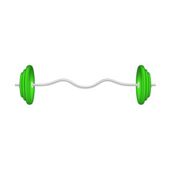 Barbell in silver and green design