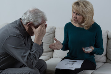 Senior couple having financial troubles