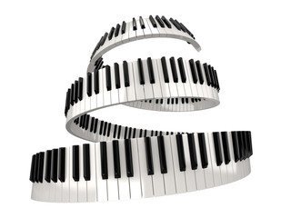 Naklejka premium Piano keys (clipping path included)