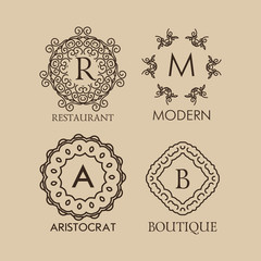Set of luxury, simple and elegant  monogram designs