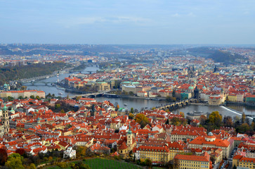 Naklejka na ściany i meble Panoramic view, Prague