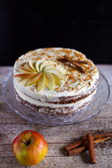 Apple cinnamon teatime cake with buttercream icing