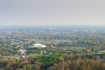 Mountain top view of Chiangmai in Thailand