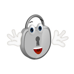 Funny padlock cartoon security illustration lock comic