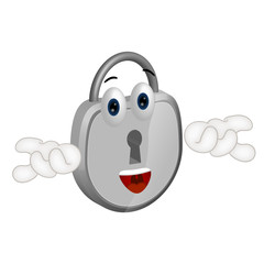 Funny padlock cartoon security illustration lock comic
