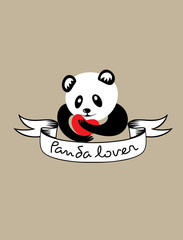 Panda lover, art vector design