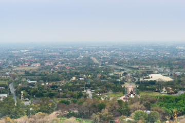 Fototapeta na wymiar Mountain top view of Chiangmai in Thailand