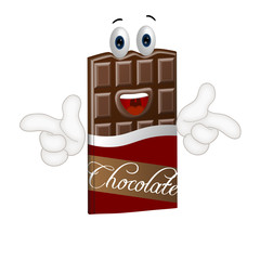 Funny chocolate cartoon illustration sweets candy
