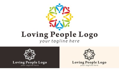Fototapeta premium People Full Color Logo Vector Design