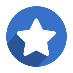 Icono redondo azul estrella con sombra