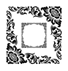 Floral corner ornament decoration