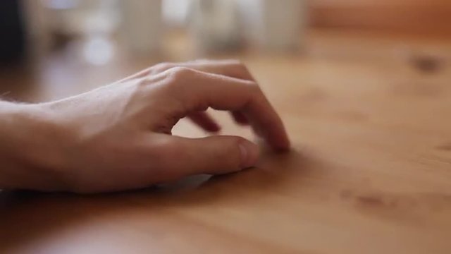 adult man hand finger tapping closeup ProRes 4:2:2 10bit footage