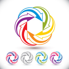 Abstract arrows vector symbol, vector graphic design template, v
