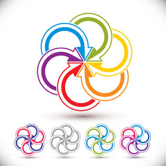 Arrows abstract conceptual symbol template, vector pictogram set