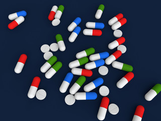 Medicine pills and capsules
