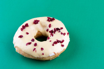 doughnut on green table