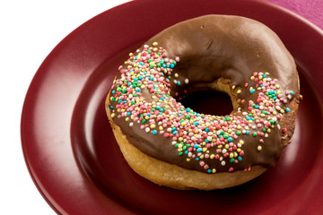 doughnut with color sprinkles