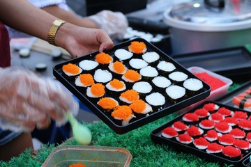 Making Japanese sushi traditional - japanese food
