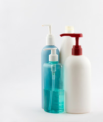 Set of different cosmetic products for personal care