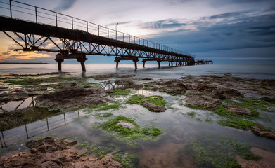 Obraz premium Rocky beach at sunrise near Shabla, Bulgaria