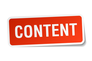 content red square sticker isolated on white