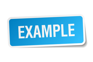 example blue square sticker isolated on white