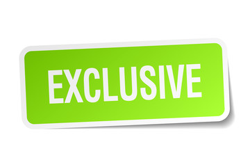 exclusive green square sticker on white background
