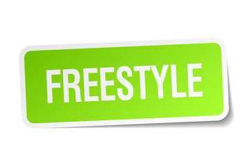 freestyle green square sticker on white background