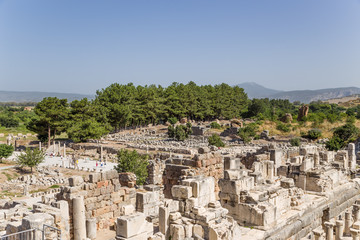 Naklejka premium Archaeological site of Ephesus. Ruins near the Big Theatre