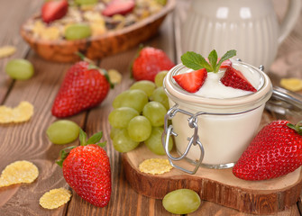 Natural yogurt with fruit