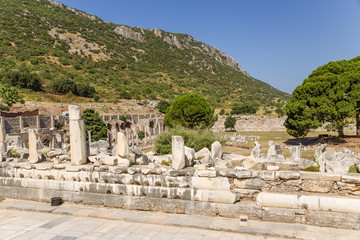 Fototapeta na wymiar Archaeological area of Ephesus. Stoa Nero and Agora