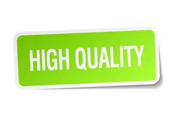 high quality green square sticker on white background