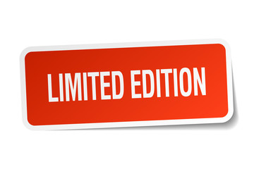 limited edition red square sticker isolated on white