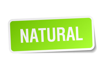natural green square sticker on white background