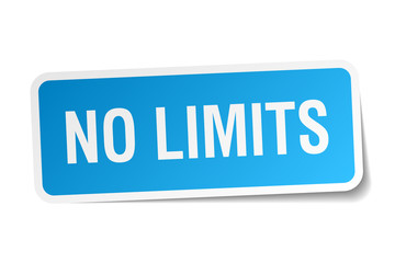 no limits blue square sticker isolated on white
