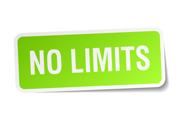no limits green square sticker on white background