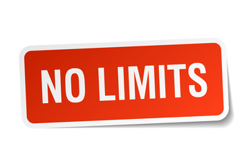 no limits red square sticker isolated on white