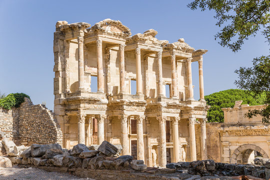Ephesus. The facade of the Celsus Library, 114 - 135 years