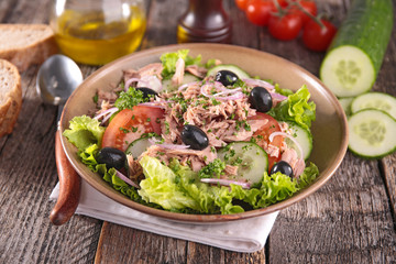 fresh salad with tuna