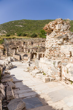 Ancient Ephesus. View of ruins in the archaeological area