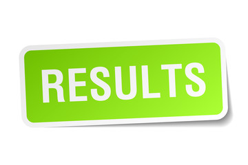 results green square sticker on white background