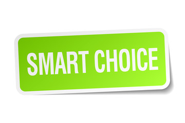 smart choice green square sticker on white background
