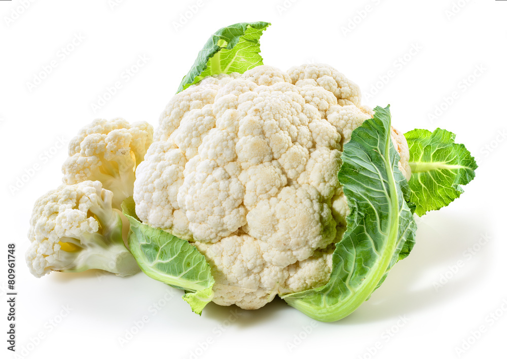 Wall mural cauliflower isolated on white background - Wall murals