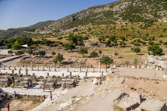 Ephesus, Turkey. View of the Basilica from the Odeon