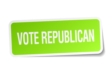 vote republican green square sticker on white background
