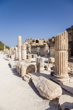 Ephesus, Turkey. The ruins of the ancient Basilica and the Odeon