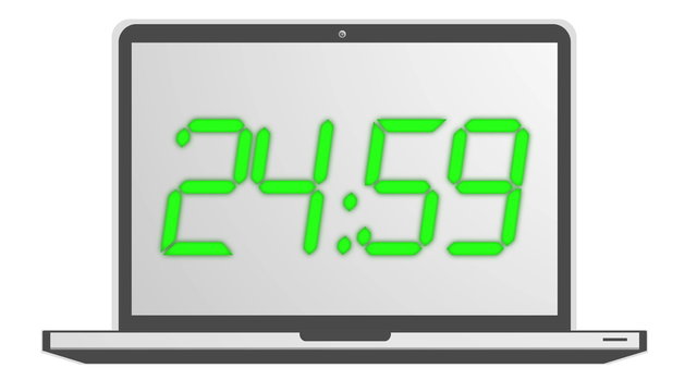Count Down Timer animation in green 4K LCD LED