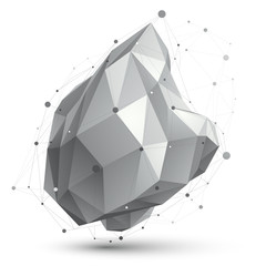 Fototapeta premium Contemporary distorted black and white stylish construction, abs