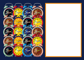 Fototapeta premium Background with alarm clocks